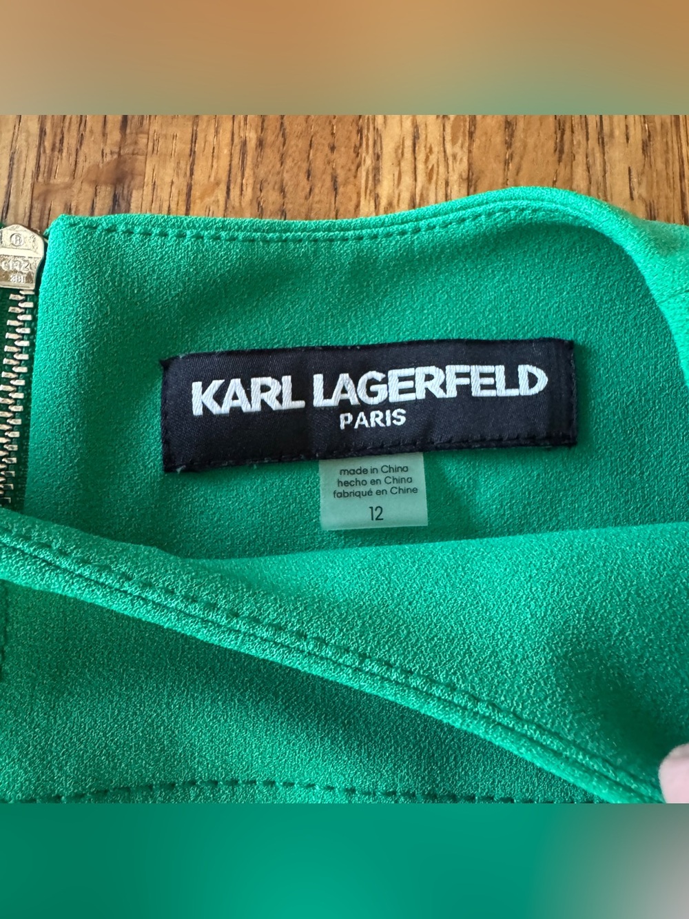 Karl Lagerfeld Paris Kelly Green Sleeveless Shift Dress with Pockets Size 12 - Picture 5 of 12